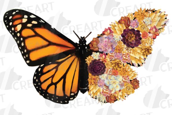 Autumn Succulent Monarch Butterfly