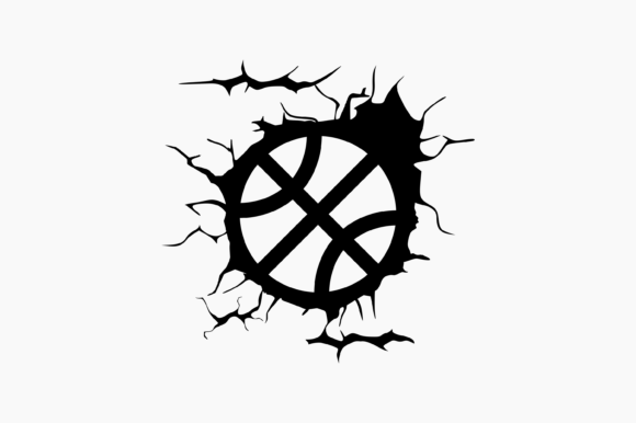 Basketball Ball Cracked Wall