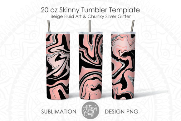 Beige Fluid Art for Tumblers Warps