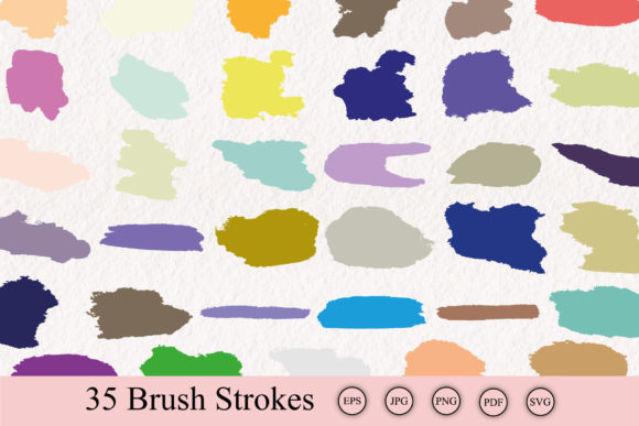 Colorful Brush Strokes Bundle Clipart