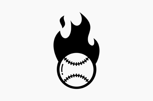 Flaming Baseball Ball: A Bold Embroidery Design