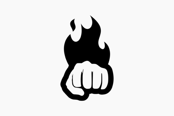 Flaming Fist Embroidery Design