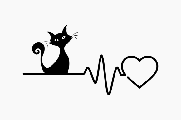 Heart Beat Cat Love