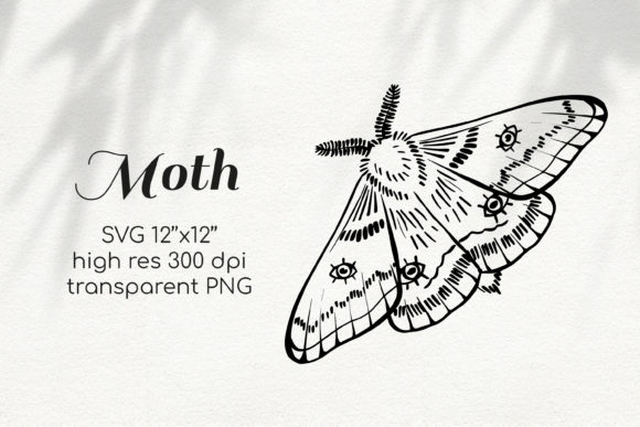 Moth Lineart Sublimation Clipart