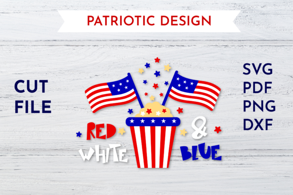 Patriotic Design - Red, White and Blue with Popcorn