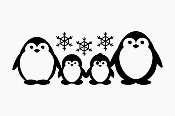 Penguin Family Embroidery Design