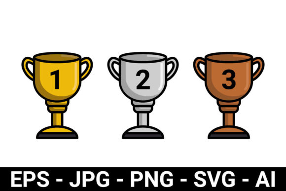 Simple Gold Silver and Bronze Trophy