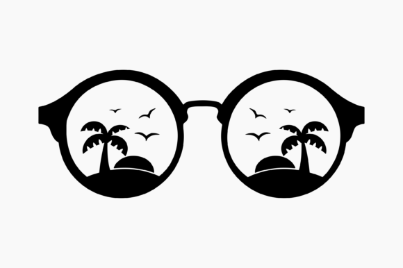 Sunglasses Palm Trees Silhouette